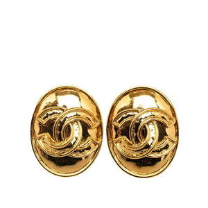 Chanel Chanel Vintage Coco Mark Earrings Gold Metal Earrings 94P